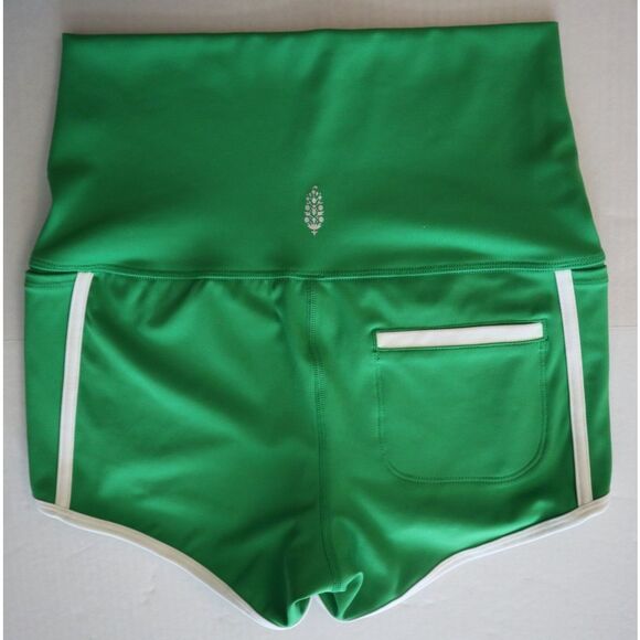 Free People Movement OB1652571 Women's Sz Small Green Sheen Island Time Shorts - Picture 2 of 13